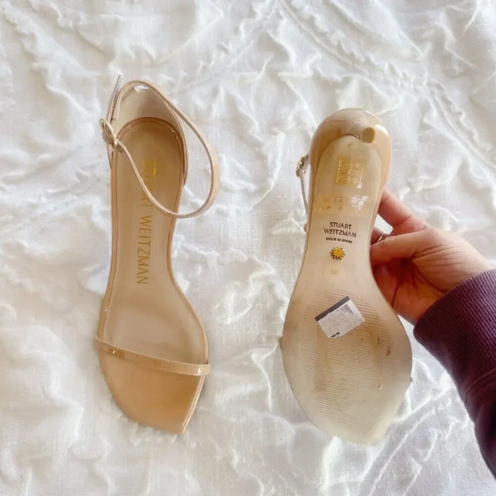 Stuart Weitzman Nudistcurve 75 High Heel Sandals Size 6
